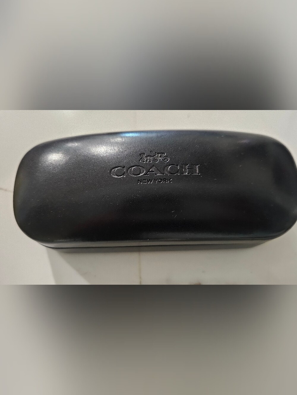 Coach New York Black Leather Logo Case